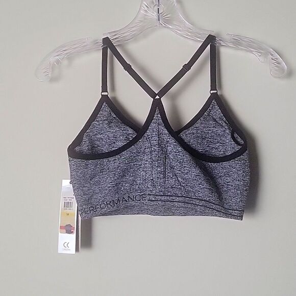 NWT Calvin Klein M Performance Low-impact Racerback Black Grey Sext Sports Bra - Picture 9 of 10